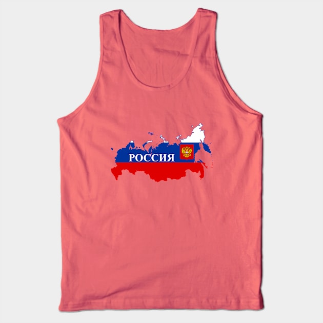 Russia flag & map Tank Top by Travellers